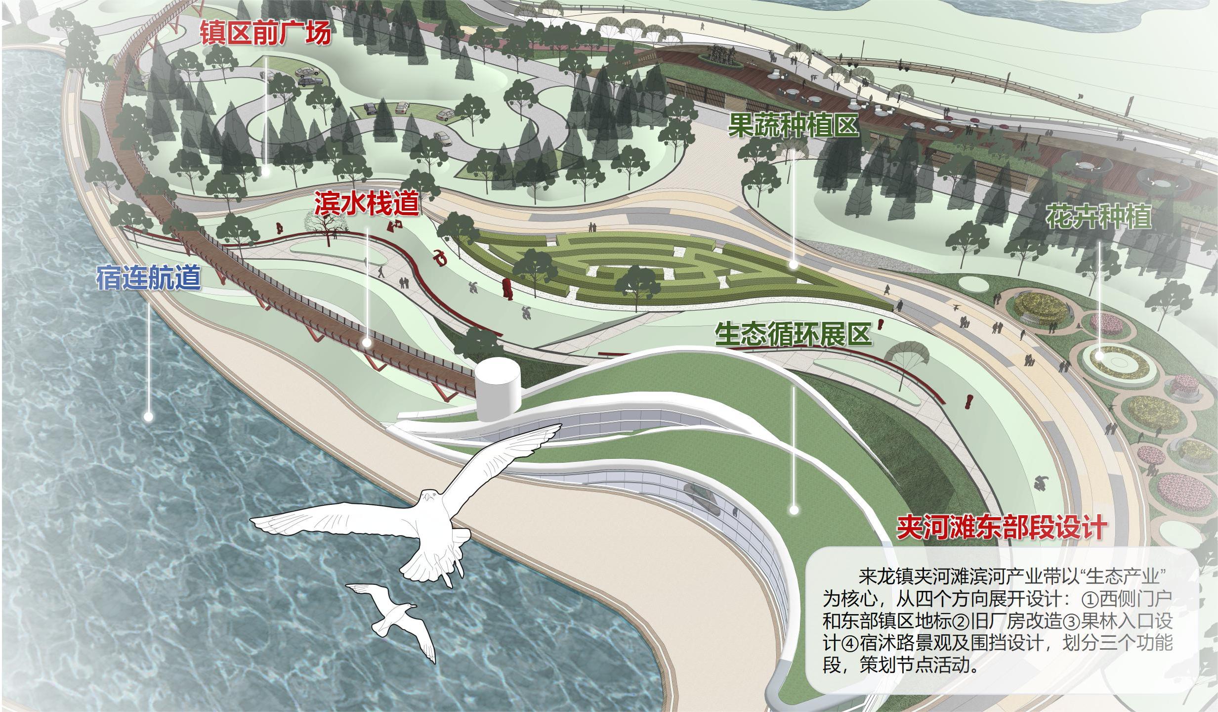 20240301-学思践悟启新程,挺膺担当绘青春——2024 年乐竞官方端网站登录入口研究生寒假社会实践总结回顾-“初心服务团”联合建筑学院赴宿豫实践支队-来龙镇夹河滩滨水区景观设计图(部分).jpg